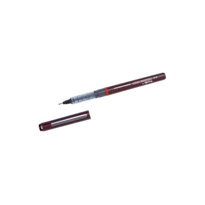 Rotring Tikky Graphic Feinfaserschreiber Negro 0.1mm, Rotulador de tinta pigmentada resistente al agua con clip