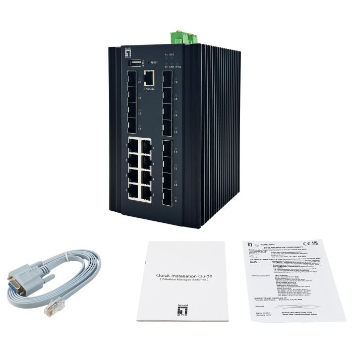 Level One Switch IGU-2072 20 Puertos Gestionado L2+ 8x 1GbE + 8x 2.5GbE SFP 3