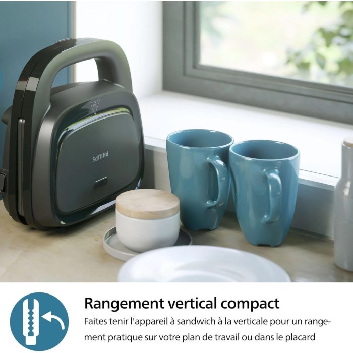 Philips Sandwichera HD2331/90 - 750 W - Placas triangulares - Negra