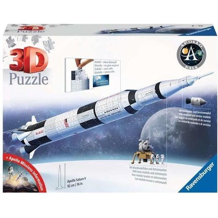 Puzzle 3D Cohete espacial Saturno V - Ravensburger - 440 piezas - NASA - A partir de 8 años Puzzle 3D Cohete espacial Saturno V - Ravensburger - 440 piezas - NASA - A partir de 8 años