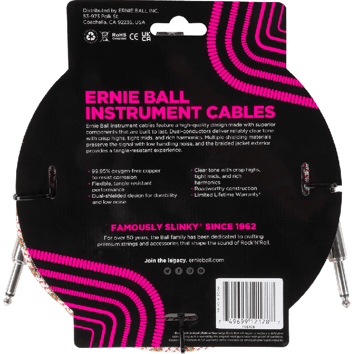 Cable Eb Instrumento Trenzado Jack-Jack Ss 3 M - Emerald Argyle 1 Cable Eb Instrumento Trenzado Jack-Jack Ss 3 M - Emerald Argyle 1