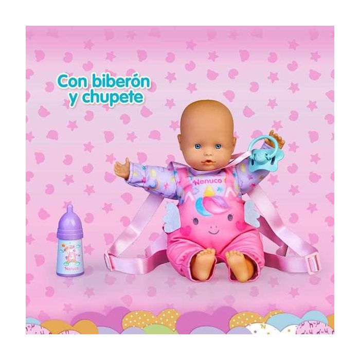 Nenuco Muñeco ¿Damos un Paseo? 35 cm con ropita para porteo o mochila, incluye biberón 7 Nenuco Muñeco ¿Damos un Paseo? 35 cm con ropita para porteo o mochila, incluye biberón 7
