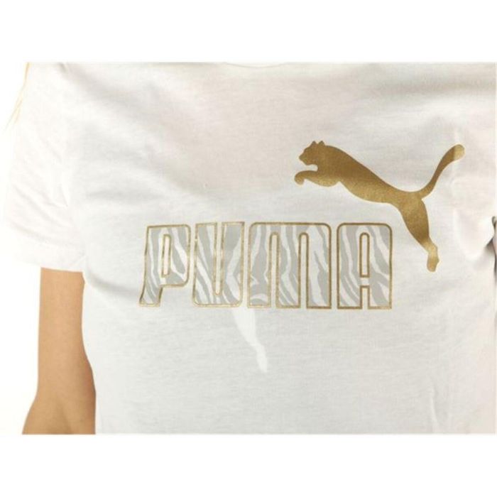 Camiseta de Manga Corta Mujer Puma Graphic Tee Blanco 1 Camiseta de Manga Corta Mujer Puma Graphic Tee Blanco 1