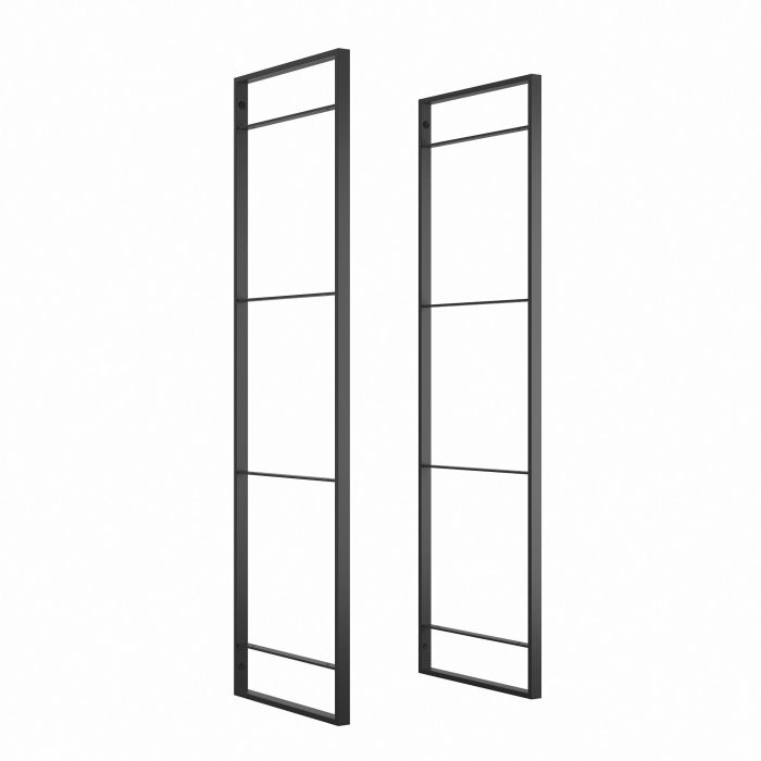 Emuca Juego de estructuras para estantería Lader, altura 1150mm, Acero, Pintado negro