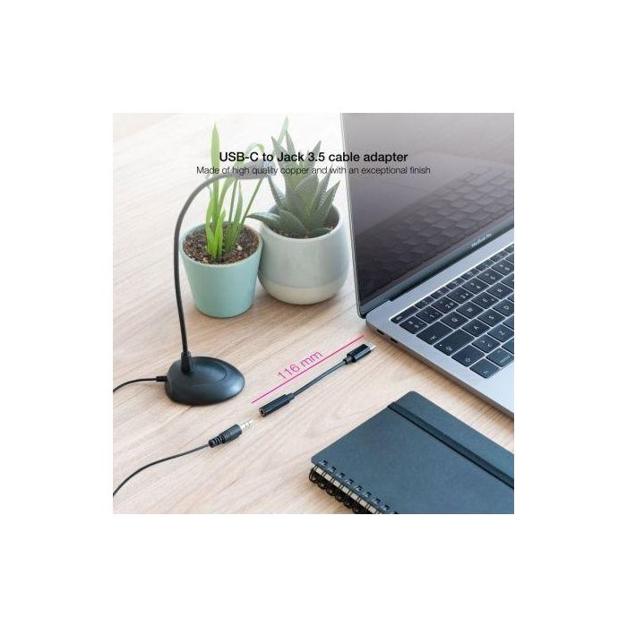 NANO CABLE 10.24.1205 Cable Adaptador de Audio USB-C Macho a Jack 3.5 Hembra 0.11m Negro 2 NANO CABLE 10.24.1205 Cable Adaptador de Audio USB-C Macho a Jack 3.5 Hembra 0.11m Negro 2