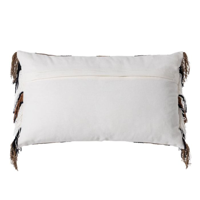 Cojín Blanco-Marrón Algodón/Terciopelo 30 X 50 cm