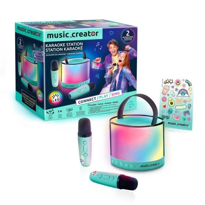 Canal Toys - Music Creator - Mini Karaoke Station - Altavoz iluminado con 2 micrófonos inalámbricos - INF 044