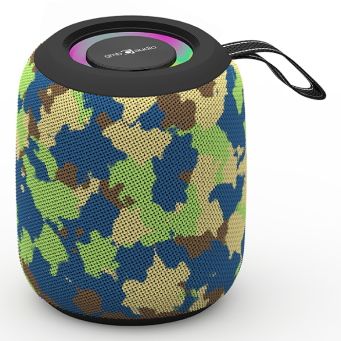 Gembird SPK-BT-LED-05-CM Altavoz Portátil Monofónico Inalámbrico Bluetooth 8W Camuflaje con Luz LED y Ranura MicroSD