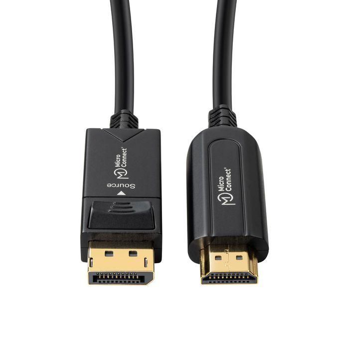 MicroConnect Cable de fibra óptica activo DisplayPort 1.4 a HDMI 2.0 Premium, 15m 1