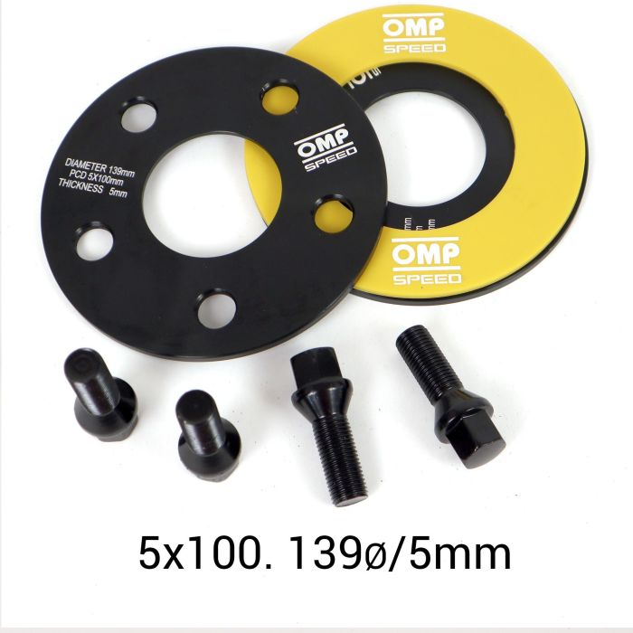 Omp Speed Juego De Separadores Ancho: 5 mm Pcd: 5x100 Cb.H: 56.1 Od: 139 Tornillo M14x1.5 Conico OMPS08430501 1 Omp Speed Juego De Separadores Ancho: 5 mm Pcd: 5x100 Cb.H: 56.1 Od: 139 Tornillo M14x1.5 Conico OMPS08430501 1