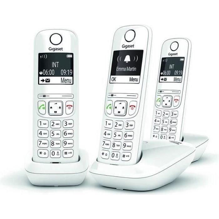 Teléfono fijo GIGASET AS690 Trio Blanco Teléfono fijo GIGASET AS690 Trio Blanco