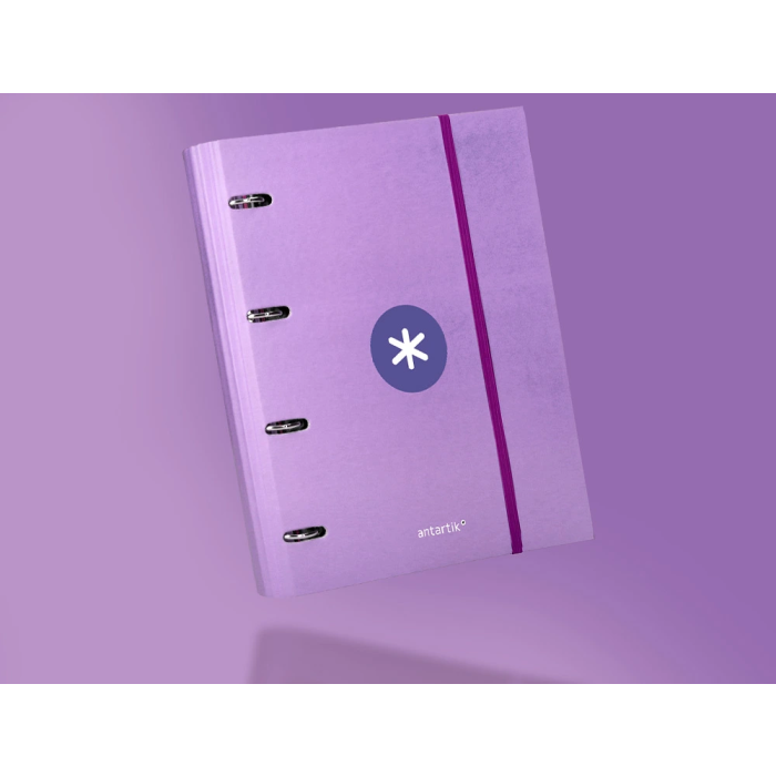 Antartik Carpeta con Recambio A4 Cuadro 5mm Forrada 4 Anillas 40mm Redondas con Solapa Color Lavanda 10 Antartik Carpeta con Recambio A4 Cuadro 5mm Forrada 4 Anillas 40mm Redondas con Solapa Color Lavanda 10