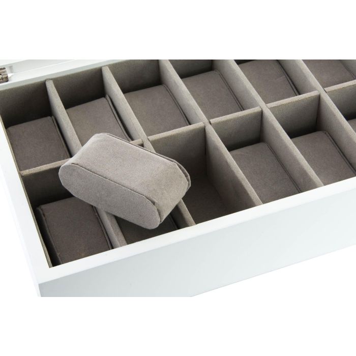 DKD Home Decor Relojero Expositor Romántico para 12 Relojes, Blanco Gris, MDF, Cristal y Terciopelo, 20.5x29.5x9 cm 1 DKD Home Decor Relojero Expositor Romántico para 12 Relojes, Blanco Gris, MDF, Cristal y Terciopelo, 20.5x29.5x9 cm 1