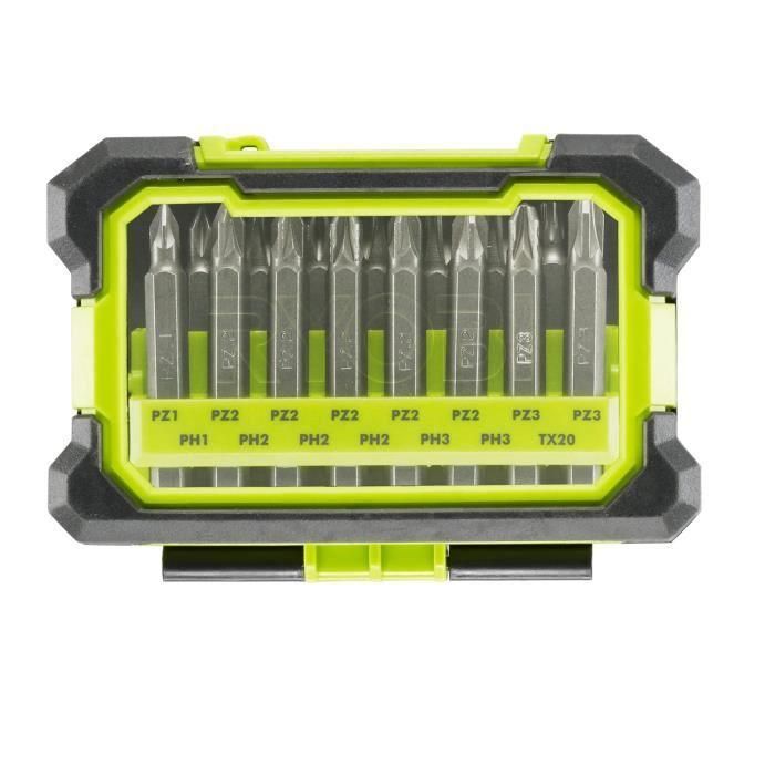 Caja a prueba de golpes RYOBI 15 accesorios de atornillado Seguridad PH / PZ / TX 1 Caja a prueba de golpes RYOBI 15 accesorios de atornillado Seguridad PH / PZ / TX 1