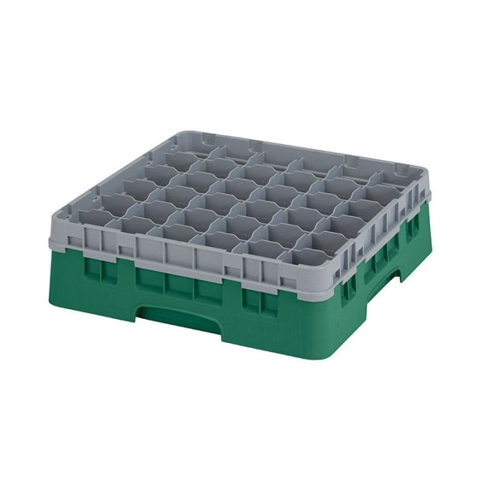 CAMBRO - 36S418-119 - Cesta de lavado 36 comp. 1 altura - 7,2 cm Ø máx. - alt. máx. 11,8 cm - 50 x 50 x 14,3 cm - Verde sherwood