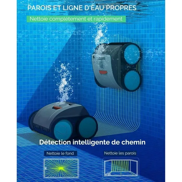 Bestway Aquaglide Robot Aspirador de Piscina Autónomo para Piscinas de Fondo Plano, Batería Recargable 4