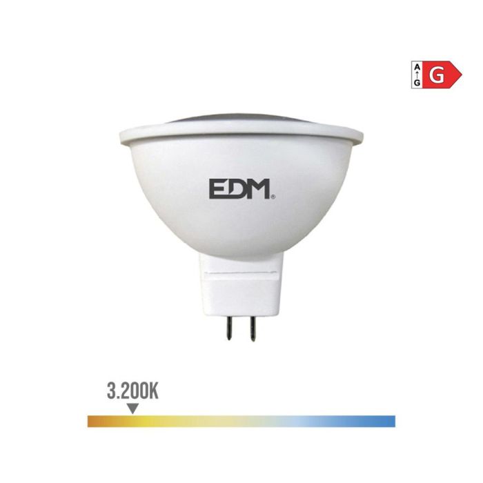 Edm Bombilla Dicroica LED MR16 5W (Equiv. 38W) 450lm Luz Cálida 3200K 12V Ø5x5cm 25000h Clase G