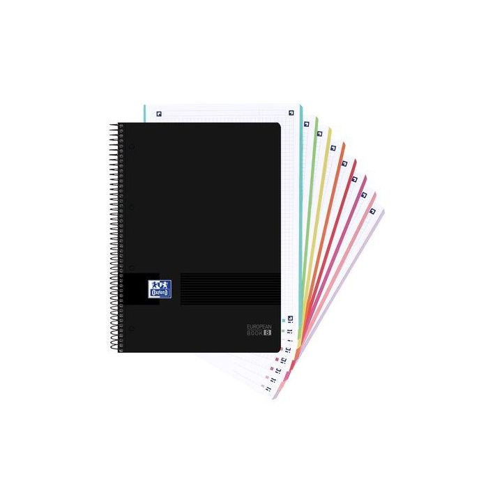 Bloc Oxford Black N´Colors Eu.Book 8 Micro.Tapa Pp A4+ 160H Cuadric. 5X5 90G Negro/Azul 5 unidades