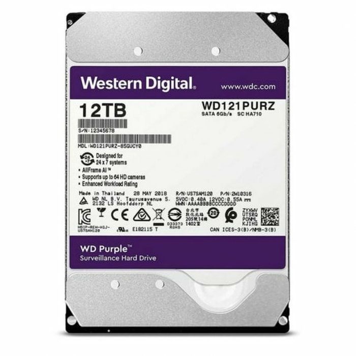 Disco Duro Western Digital WD121PURZ 12 TB 3,5" 3,5" 12 TB 2