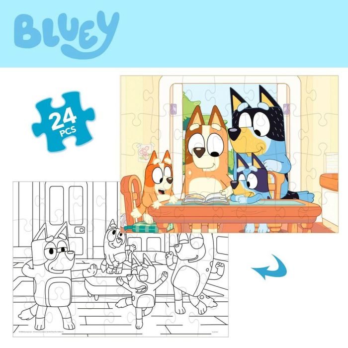 Puzzle Infantil Bluey Doble cara 24 Piezas 50 x 35 cm (12 Unidades) 5 Puzzle Infantil Bluey Doble cara 24 Piezas 50 x 35 cm (12 Unidades) 5