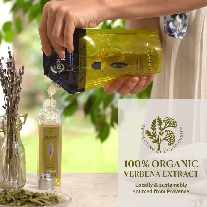 L'Occitane En Provence Gel de Ducha VERBENA Ecorecarga 500 ml con Extracto de Verbena Biológica para Piel Suave y Refrescante 2 L'Occitane En Provence Gel de Ducha VERBENA Ecorecarga 500 ml con Extracto de Verbena Biológica para Piel Suave y Refrescante 2