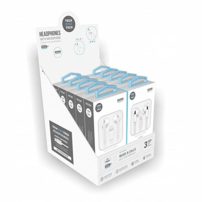 Auriculares con Micrófono Tech One Tech TEC1203 Blanco 10 Unidades 0 Auriculares con Micrófono Tech One Tech TEC1203 Blanco 10 Unidades 0