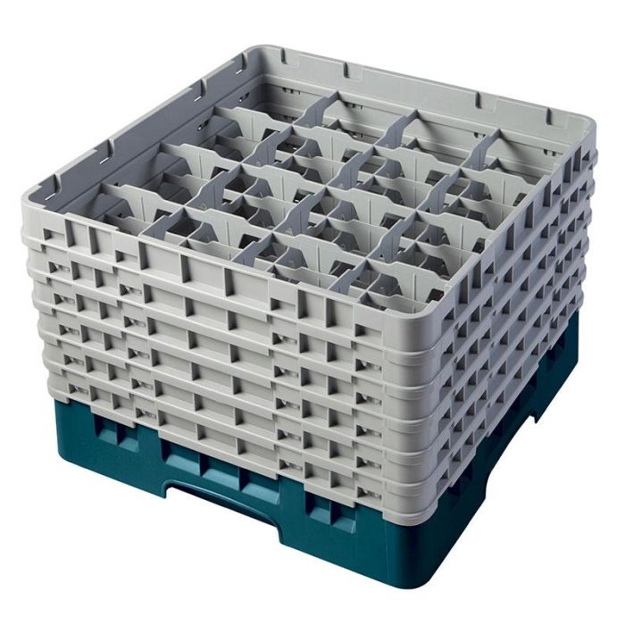CAMBRO - 16S1114-414 - Cesta de lavado 16 comp. 6 alturas - 10,9 cm Ø máx. - alt. máx. 29,9 cm - 50 x 50 x 34,9 cm - Cerceta
