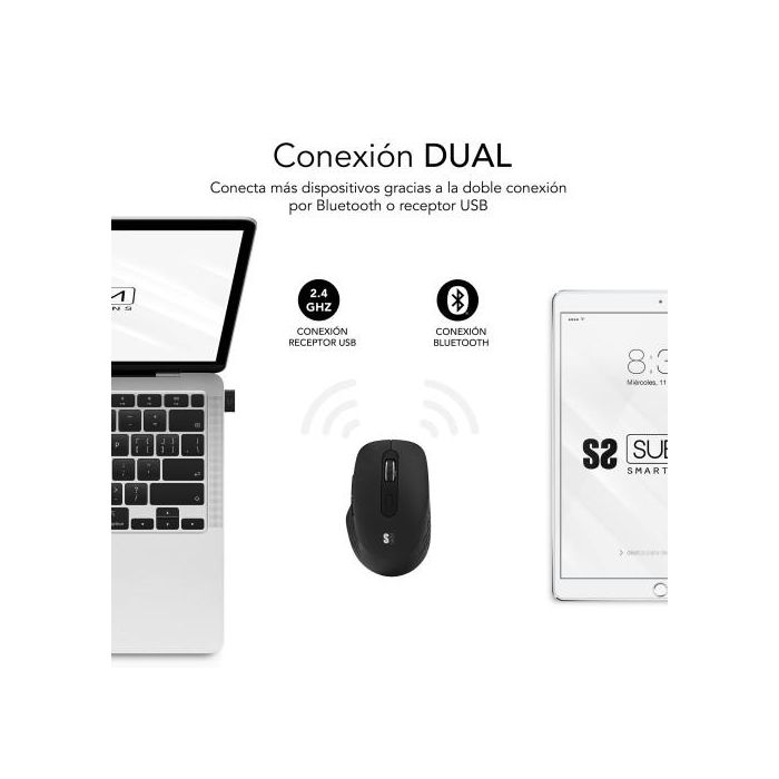 SUBBLIM CURVE ERGO DUAL MOUSE BATTERY BLACK 1 SUBBLIM CURVE ERGO DUAL MOUSE BATTERY BLACK 1