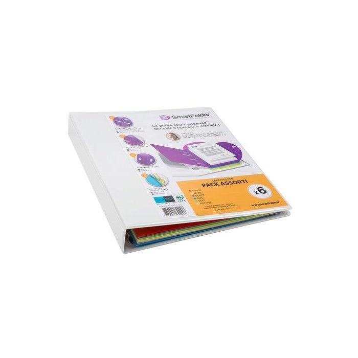 Carpeta De Anillas Tarifold Carton Forrado A4 4An. Personalizable Blanco (Incluye 6 Smartfolder Surtidos)