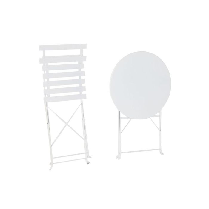 DKD Home Decor Mesa Terraza y Jardín de Metal Blanco 60 x 71 x 60 cm - Set de 3 unidades 2 DKD Home Decor Mesa Terraza y Jardín de Metal Blanco 60 x 71 x 60 cm - Set de 3 unidades 2