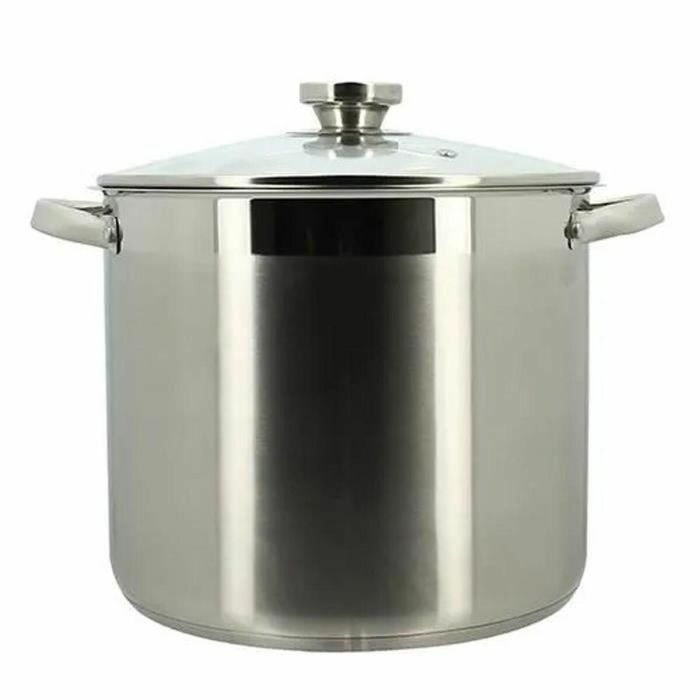 Menastyl 4615455 MEN1716509299664 Olla con tapa de acero inoxidable 9 litros para todo tipo de fuegos, incluida inducción