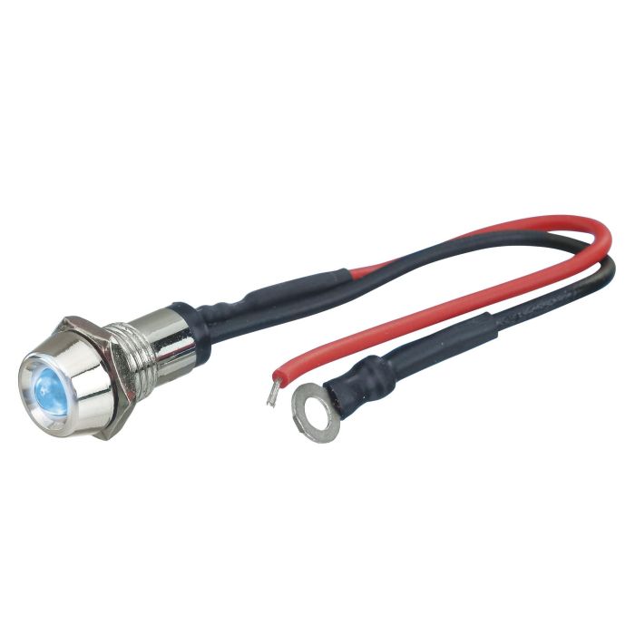 Foliatec FO33142 Luz LED de Control, Azul Hielo Cromado, 1 Unidad, Diámetro 10 mm, 12V Universal