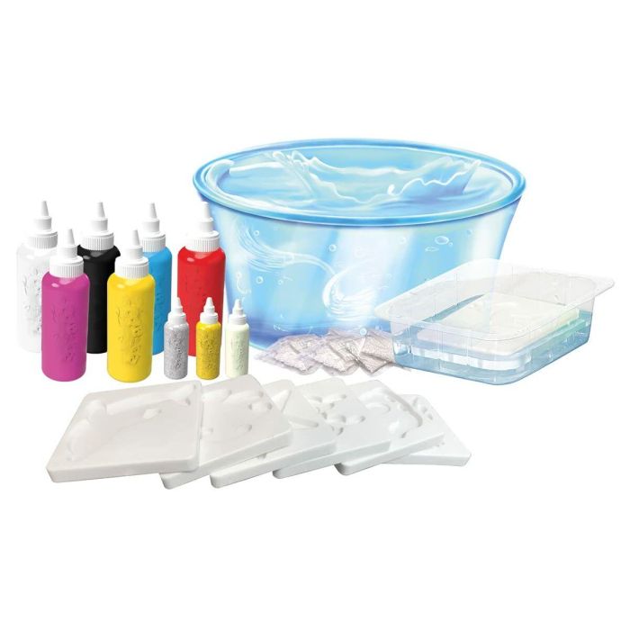 Aqua gelz set deluxe con 9 botes de colores, 6 moldes, 6 sobres de mezcla y un bol. 3 Aqua gelz set deluxe con 9 botes de colores, 6 moldes, 6 sobres de mezcla y un bol. 3