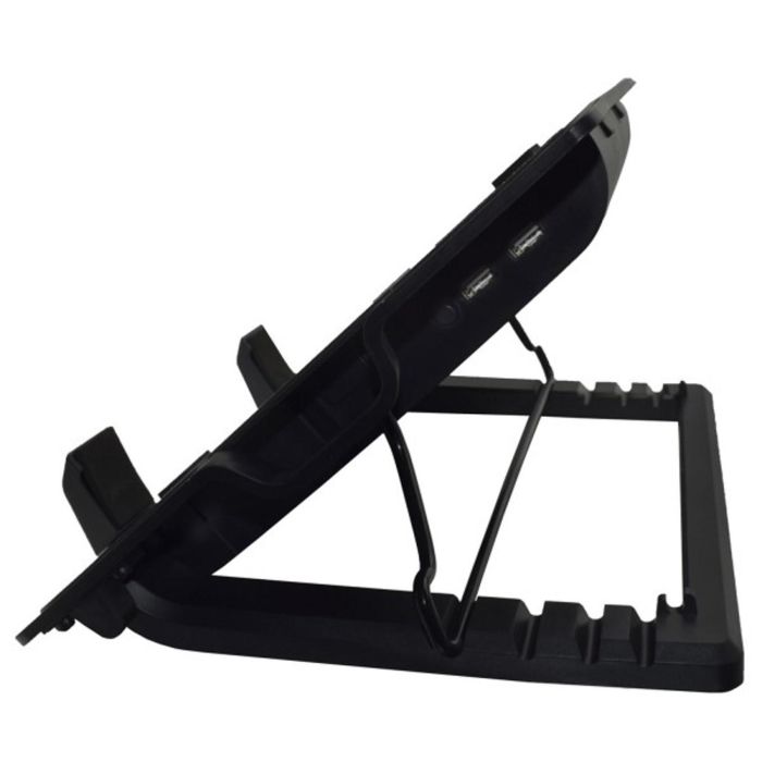 Ewent Soporte Base Refrigeración para Ordenador Portátil hasta 17", Ventilador Silencioso 125mm, 5 Ángulos Ajustables, 2 Puertos USB 1