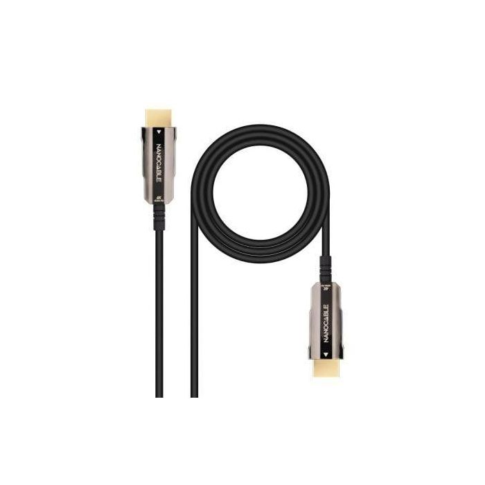 Nanocable 10.15.2020 Cable HDMI 2.0 AOC Fibra Óptica Cobre 4K 60Hz 18Gbps HDR ARC Unidireccional 20m Negro Nanocable 10.15.2020 Cable HDMI 2.0 AOC Fibra Óptica Cobre 4K 60Hz 18Gbps HDR ARC Unidireccional 20m Negro