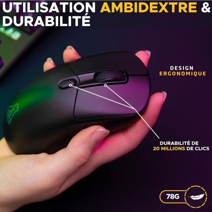 Ratón para juegos competitivo - Con cable o inalámbrico - The G-Lab - KULT-TITAN - RGB - 12000 DPI - Negro 5 Ratón para juegos competitivo - Con cable o inalámbrico - The G-Lab - KULT-TITAN - RGB - 12000 DPI - Negro 5