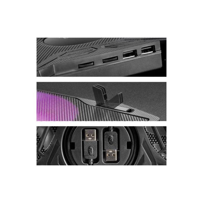 Soporte Refrigerante Mars Gaming MNBC3 para Portátiles hasta 17.3"/ Iluminación LED 4