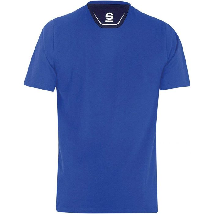 Sparco S02408AZ4XL Camiseta Tech Stretch de Algodón Suave y Elástico Azul Talla XL con Detalles Contrastados 2