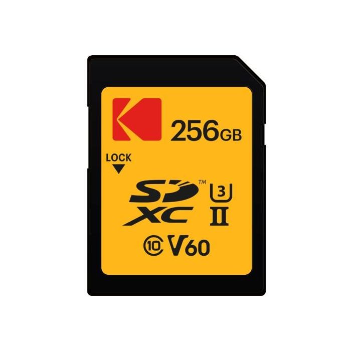 Kodak EKMSD256GUHS2V1K Tarjeta de Memoria SDXC 256GB UHS-II U3 V60 Clase 10 - 300MB/s Lectura, 160MB/s Escritura