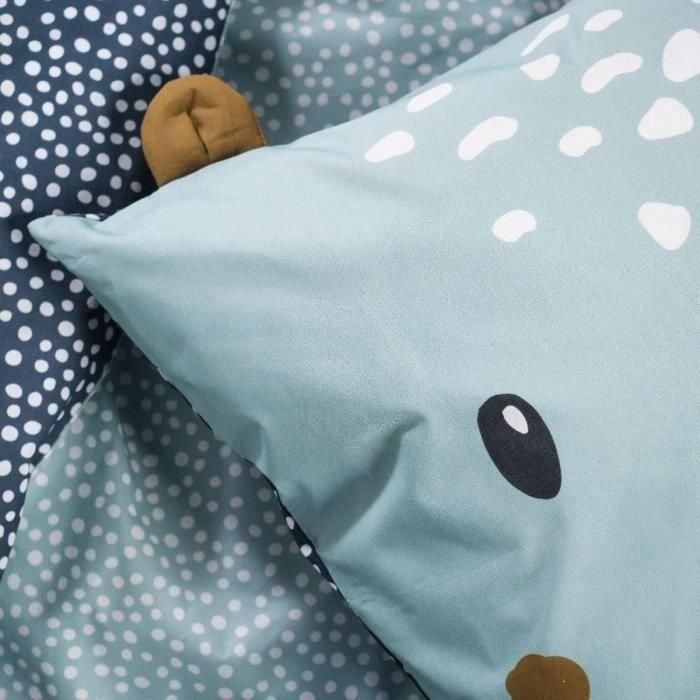 Juego de cama TODAY - funda nórdica 140x200 + 2 fundas de almohada 63x63 - 1 persona - FUNNY2.2 - Azul 1 Juego de cama TODAY - funda nórdica 140x200 + 2 fundas de almohada 63x63 - 1 persona - FUNNY2.2 - Azul 1
