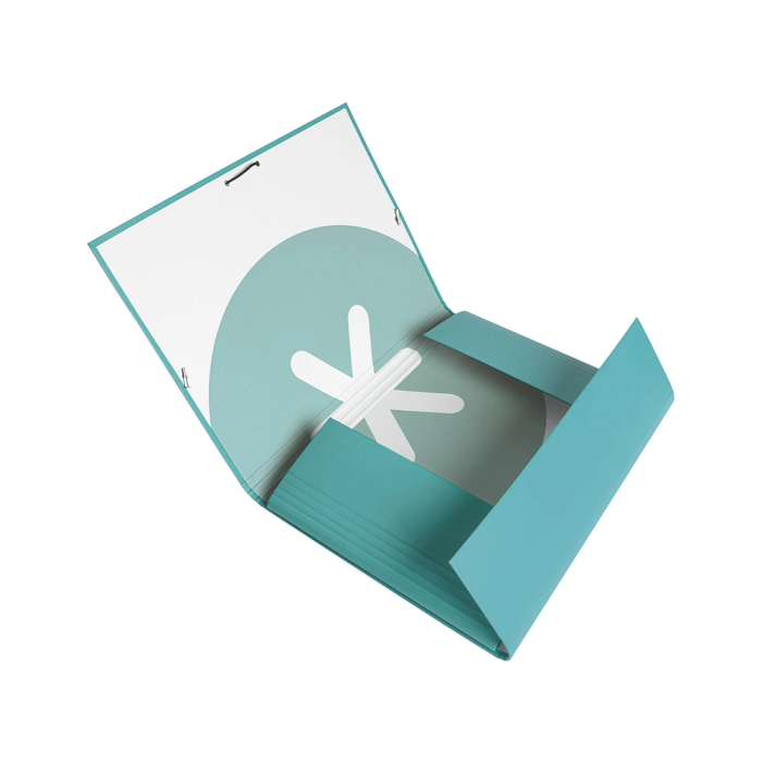 Antartik Carpeta Gomas Tres Solapas Cartón Forrado A4 Color Menta 6