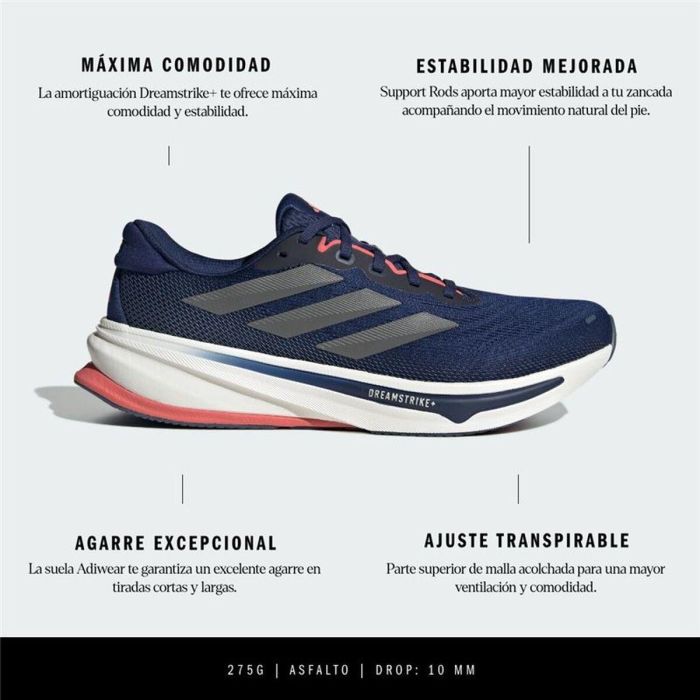 Zapatillas de Running para Adultos Adidas Supernova Rise 2 Azul L 6 Zapatillas de Running para Adultos Adidas Supernova Rise 2 Azul L 6