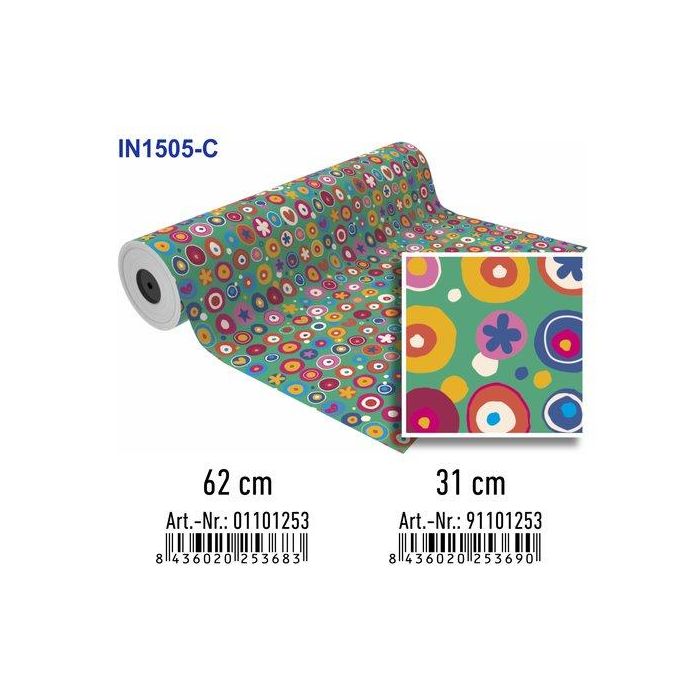 Papel De Regalo Bobina Basika 31 Cm X 80 M (2 Kg Aprox.) Infantil (In1505-C 31 Cm)