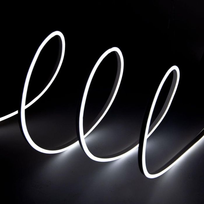Tira LED Manguera "Neon Flex" 6W 6000ºK 220VAC 8x16mm Simple 120xSMD2835 6W/M x1M 40.000H  [HO-NSPVC8x16SOY220CW] 1