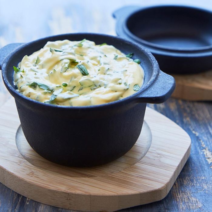 Dangrill Olla Hierro con Tapa y Salvamanteles de Madera de Bambú, Diámetro 10 cm 4