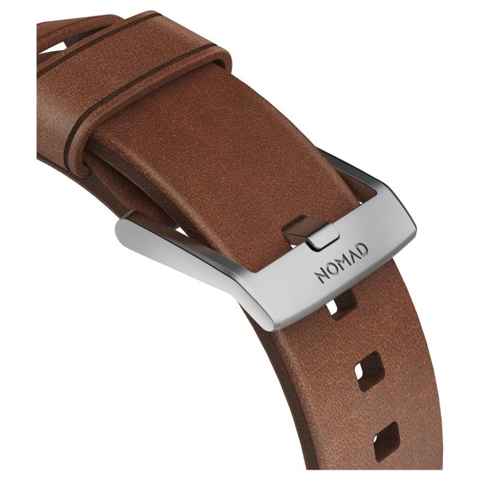 Nomad NM1A4RSM00 Correa Moderna de Cuero Marrón con Hebilla Plateada de Acero Inoxidable para Apple Watch (Series Sport/Edition/Estándar, 46/49mm) 6