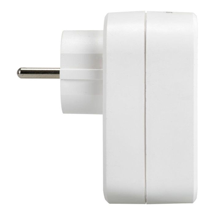 Simon Adaptador Combi 30W, Enchufe con 1 Toma Schuko + 2 Puertos USB-A y USB-C Carga Rápida, 16A 250V, Blanco