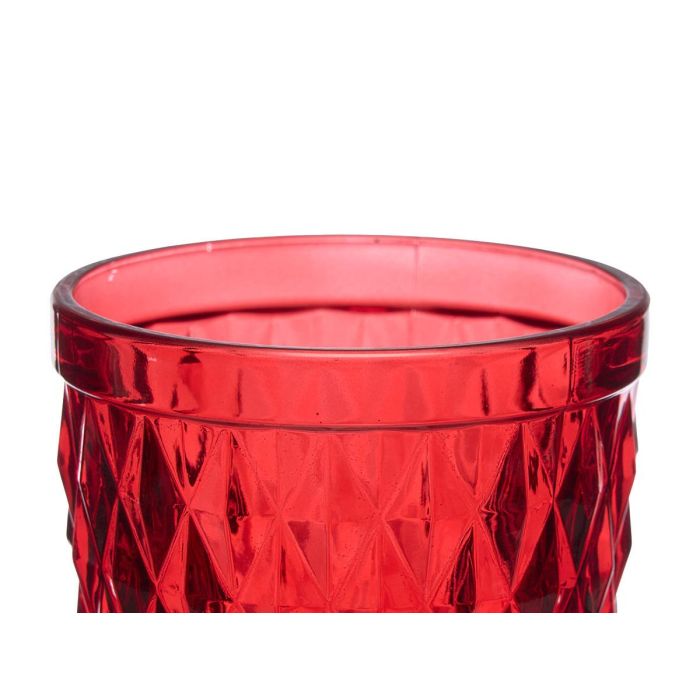 Vivalto Vaso Diamante Rojo 250 ml Vidrio 8x8x10cm (Set de 24) 3