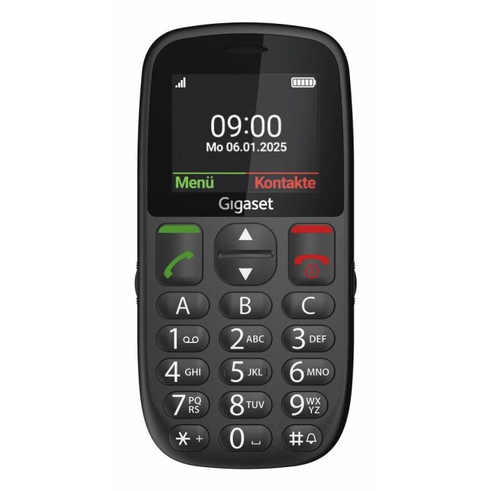 Gigaset GL395 Teléfono Móvil para Personas Mayores Dual SIM con Botones Grandes, Resistente IP44, Linterna, Negro