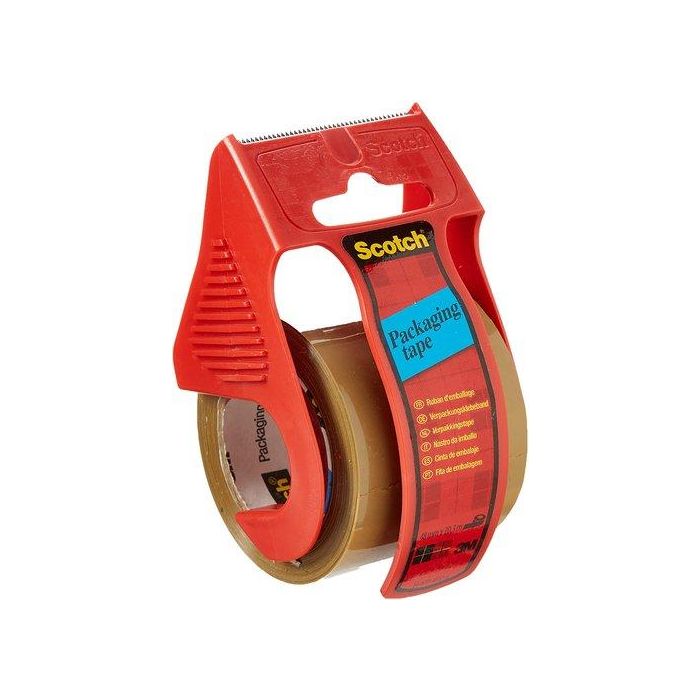 Cinta De Embalaje Scotch Rollo 20X50 Con Dispensador Marron (Pesos Medio-Bajos) 6 unidades